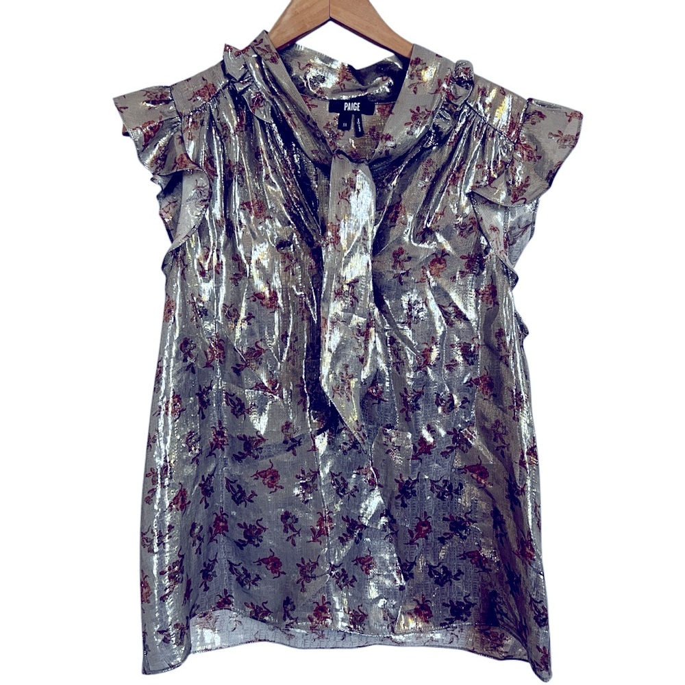 Paige Bette Top size M Ruffle Sleeve - Picture 2 of 14